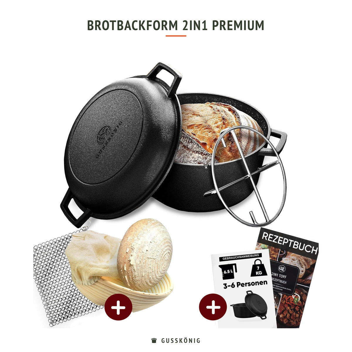 Gusskönig Brotbackform 2in1 Premium