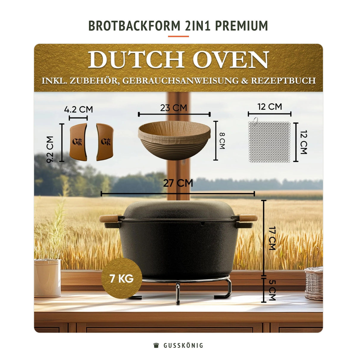 Gusskönig Brotbackform 2in1 Premium