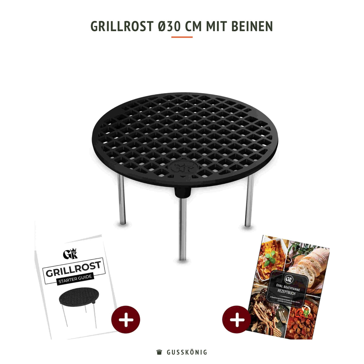 Gusskönig Grillrost Ø30 cm mit Beinen
