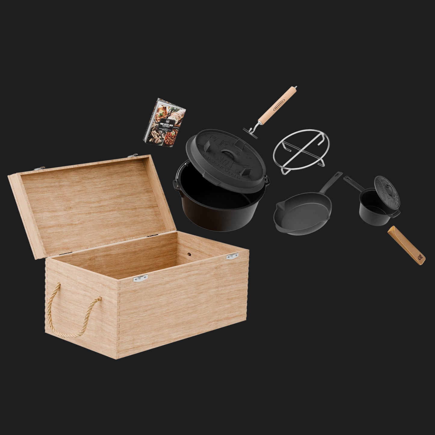 Gusseisen Topf-Set – Ideal zum Braten, Grillen & Schmoren